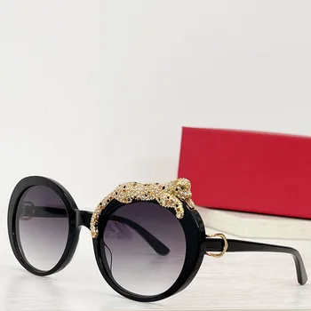 Металлические солнцезащитные очки овальной квадратной формы Big C Роскошные Женские Мужские леопардовые Солнцезащитные очки Carter Eyewear бренда Desinger Shade Eyewear