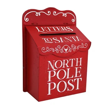 Металлический почтовый ящик для сада на открытом воздухе Рождественский почтовый ящик С сообщением Почтовый ящик Настенный Почтовый ящик Фермерский дизайн Северный полюсный столб