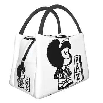 Милые мультяшные сумки для ланча Mafalda с изоляцией для женщин, сменный кулер с комиксами Quino, термос для ланча, Пляжный кемпинг, путешествия