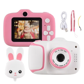 Мини-мультяшная детская цифровая камера, цифровая видеокамера 1080P для детей, 2,0-дюймовый IPS-экран с 4-кратным увеличением, Рождественский подарок для мальчиков и девочек