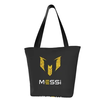 Многоразовая сумка для покупок Messis Soccer Женская холщовая сумка-тоут через плечо, моющиеся сумки для покупок продуктов
