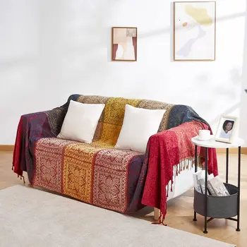 Многоцелевое богемное клетчатое одеяло для дивана-кровати, чехол для торца, украшение для одеяла, ворсовое покрывало, покрывало для пикника