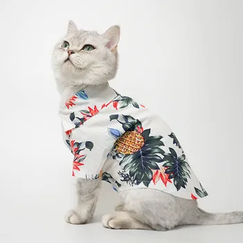 Модная Одежда для кошек Hawiian Style Pet Cat Рубашка Одежда для Кошек Щенячий Наряд Одежда Для Кошек Костюм Котенка Жилет Mascotas Ropa