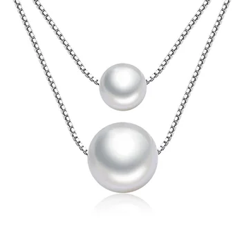 Модное двухслойное жемчужное ожерелье-чокер Милая простая цепочка на ключицу для женщин и девочек, ювелирный подарок
