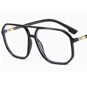 Модные очки с синим светом, унисекс, очки с двойным лучом, очки в сверхразмерной оправе, многоугольные очки, декоративные