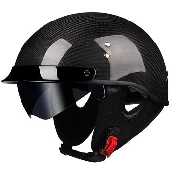 Мотоциклетный шлем из углеродного волокна в горошек Headbone Cruiser, легкий Винтажный Ретро-Мотокросс Harley, Мотоциклетные Полушлемы, ECE