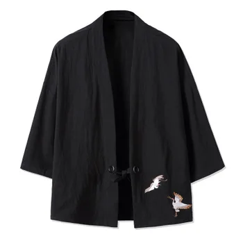 Мужская одежда в китайском стиле в стиле ретро, Тонкий свободный халат, пальто, кардиган
