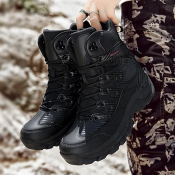 Мужские ботинки военного типа для мужчин, боевая обувь, пехотные тактические ботинки, водонепроницаемая армейская обувь, осенне-зимние мужские ботинки