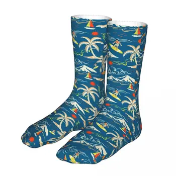 Мужские спортивные носки Tropical Island Palm в морском стиле, хлопковые забавные Женские носки