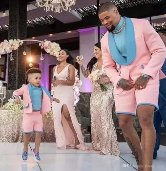 Мужской детский костюм, розовые шорты, куртка для мальчиков, свадебный формальный элегантный блейзер, брюки, костюм для новорожденных по индивидуальному заказу для джентльмена