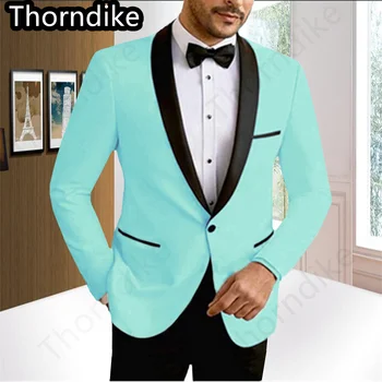 Мужской Смокинг Thorndike Blazer Masculino Slim Fit, Дешевый Мужской Костюм, Последние Модели Пальто и брюк, Мужские Костюмы Homme (Куртка + брюки)
