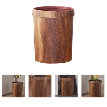 Мусорное ведро из дерева, декор для стола в деревенском стиле, бамбуковая корзина для мусора, ручка для корзины для одежды, пластиковое мусорное ведро для кухни, офиса
