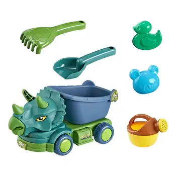 Набор игрушек для летнего приморского пляжа, детская пляжная игра, игрушечный динозавр, пляжная машина, лопата для копания песка, Игрушечный инструмент, игрушки для детской ванны