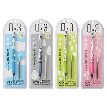 Набор симпатичных разноцветных пластиковых механических карандашей 0,3 мм, простой автоматический карандаш Fresh для школьных принадлежностей, Корейские канцелярские принадлежности Kawaii