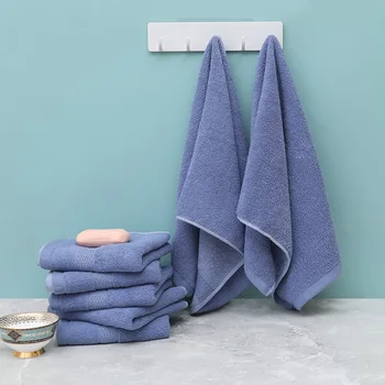 Наборы хлопковых синих полотенец для лица 2/4 /6шт, мягкие на ощупь гостиничные полотенца для взрослых и детей, мягкие, удобные, хорошо впитывают воду.