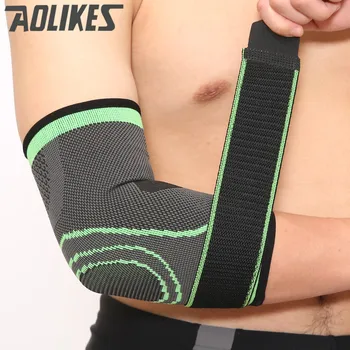 Налокотник aolikes, Компрессионный поддерживающий рукав, Регулируемый ремень для тяжелой атлетики, Артрит, Волейбольный теннисный Налокотник