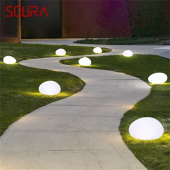Наружные солнечные фонари для газона SOURA Современный креативный садовый светильник Stones LED Водонепроницаемый IP65 для дома