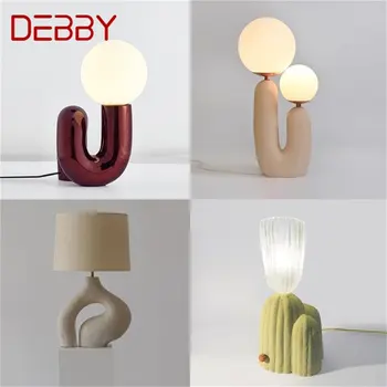 Настольные лампы из смолы DEBBY Современный креативный дизайн, светодиодный настольный светильник, домашний декор для спальни