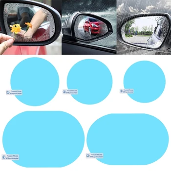 Непромокаемая пленка для зеркала заднего вида автомобиля, защита от запотевания, Прозрачная защитная наклейка, Защита от царапин, Водонепроницаемая пленка для зеркального стекла для автомобиля W91F