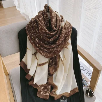 Несколько стилей, женский элегантный хлопковый шарф, женская роскошная шаль с мягким принтом, модный декоративный пляжный шарф Foulard Femme