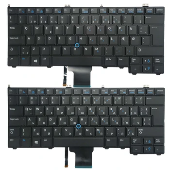Новая клавиатура для ноутбука Denmark DM/Bulgrian BG Для Dell Latitude E7440 E7240 Черная RU Клавиатура без подсветки С указательной ручкой