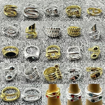 Новинка 2022 года, модное кольцо из нержавеющей стали с покрытием из серебра 925 пробы, можно использовать в качестве женского подарка, подходящее кольцо оптом