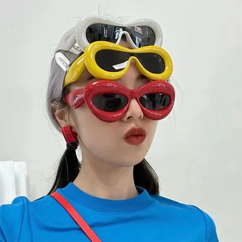 Новинка в солнцезащитных очках Cat Eye Lips, женские модные толстые дутые оправы, модный дизайн популярного бренда, милые солнцезащитные очки UV400