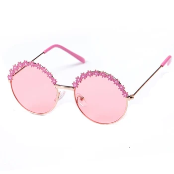 Новые детские солнцезащитные очки с милым цветком из сплава UV400 для маленьких девочек, солнцезащитные очки для мальчиков, Детские очки для защиты глаз