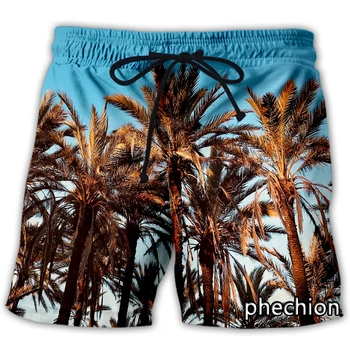 Новые мужские/ женские повседневные шорты phechion с 3D-принтом в виде пальмового дерева, модная уличная одежда, мужские свободные спортивные шорты A61