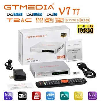 Новый GTMEDIA V7 TT DVB-T/T2/C H.265 HEVC 10-битный Цифровой Наземный ТВ-Тюнер Приемник USB Wifi Поддержка Онлайн-фильма TV Box Декодер