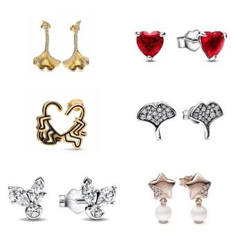 Новый подарок на День Святого Валентина 2023 года, серьги-гвоздики с красным Сердцем для женщин, оригинальные модные украшения для женщин