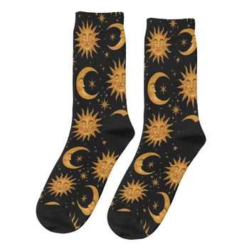 Носки Sun Moon Celestial Dreams с новым 3D принтом, забавные носки средней длины унисекс в стиле Харадзюку