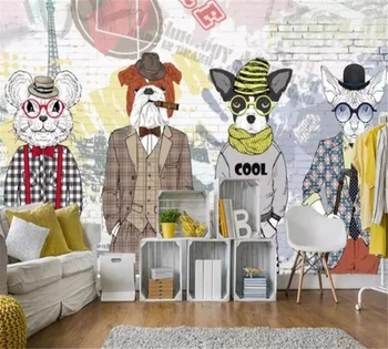 обои beibehang на заказ, 3D-фреска, модная ручная роспись, абстрактные животные, магазин одежды, декоративная роспись стен