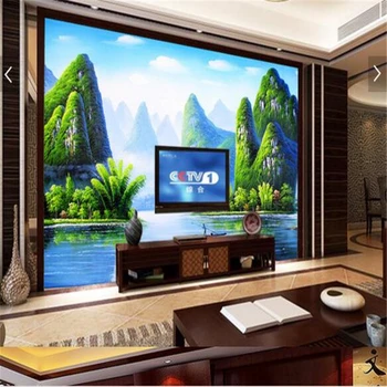 обои beibehang на заказ в крупном масштабе HD пейзаж Гуйлинь картина маслом спальня спальня гостиная фон для телевизора