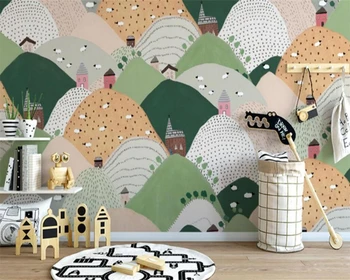 Обои beibehang на заказ в скандинавском горном стиле, ручная роспись дома, мультяшное животное, украшение детской комнаты, фоновые обои