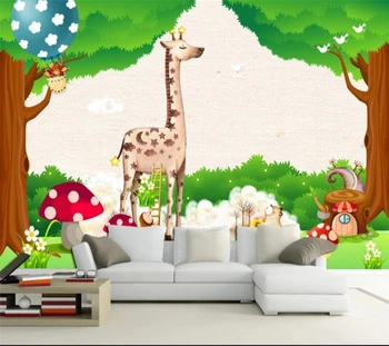 обои на заказ beibehang 3d фотообои мобилизация леса царство животных свежие обои для детской комнаты с мультяшным фоном