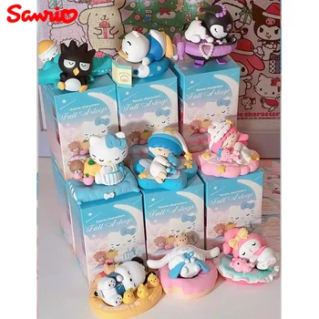 Оригинальная Серия Sanrio Family Sleeps in Peace Blind Box Hello Kitty Kuromi Jade Dog Kawaii Coolmy Игрушки Ручной Работы Для Девочек Подарки