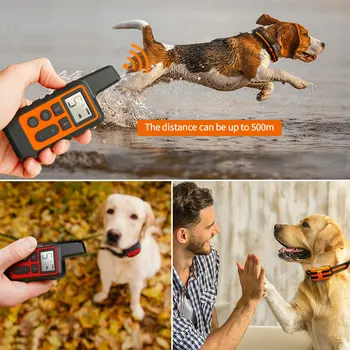 Перезаряжаемый Электрический Ошейник для дрессировки собак, Водонепроницаемое Устройство для защиты домашних животных от лая с дистанционным управлением и ударной вибрацией