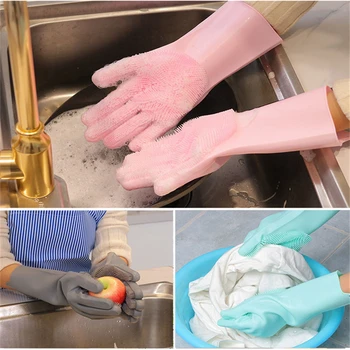 Перчатки Для мытья посуды Силиконовые Перчатки Для Мытья посуды Кухонные Принадлежности Чистящие Бытовые Инструменты Чистая Автомобильная Щетка Для Домашних Животных Перчатка