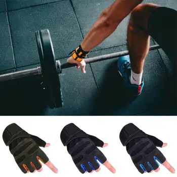 Перчатки для спортзала, перчатки для тяжелой атлетики, перчатки для поднятия тяжестей, дышащие противоскользящие перчатки унисекс с защитой половины пальцев