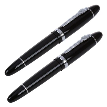 Перьевая ручка толщиной 2x159 мм с черным и серебристым пером M для подарков и украшений, США