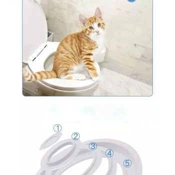 Пластиковый набор для приучения кошки к туалету Ящик для мусора Коврик для щенячьего туалета Тренажер для кошачьего туалета Чистка туалета домашних животных Обучение кошек