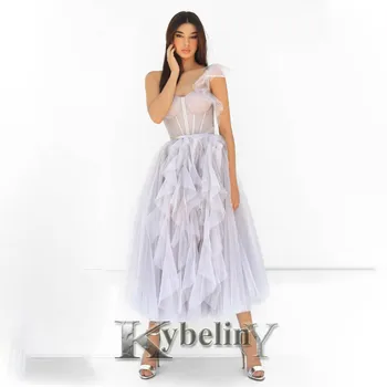 Платья для выпускного вечера Kybeliny, стильные вечерние платья длиной до щиколоток, без рукавов, праздничное платье 2023 для женщин с рюшами, сшитое на заказ