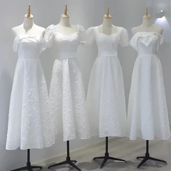 Платья для подружек невесты, женские платья 2023, новые платья для сестер, белое французское платье премиум-класса, вечернее платье, платье для молодых девушек