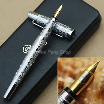 Подарочная ручка Hero для письма Металлическая серебряная авторучка с наконечником 0,5 мм YF002
