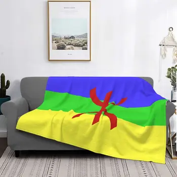 Покрывало с флагом Амазигии, драпировка, берберская фланель, забавное дышащее покрывало для текстильного декора кровати
