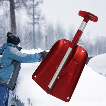Портативная лопата для снега Бытовая дворовая лопата для снега Алюминиевая телескопическая лопата для удаления зимнего снега Размер расширения 65x22,5 см