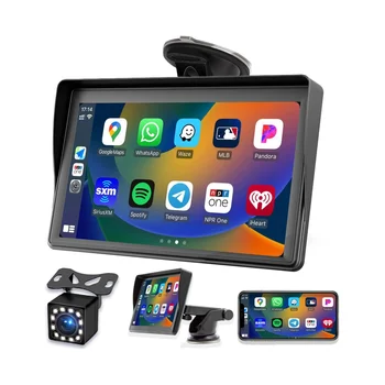 Портативный Приборный Дисплей Carplay с 7-дюймовым Сенсорным экраном, GPS-Навигатор, Автомобильная Стереосистема Bluetooth, Резервная Камера, FM-радио