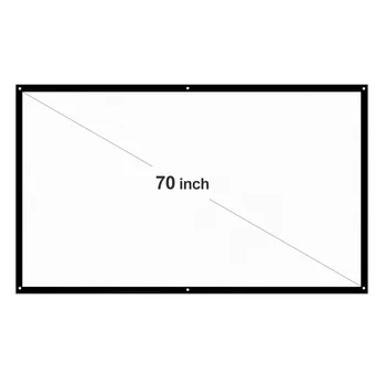 Портативный проекционный экран H70 70 дюймов HD 16:9 Белый Дакроновый проекционный экран диагональю 70 дюймов, складной домашний кинотеатр для проекции на стену