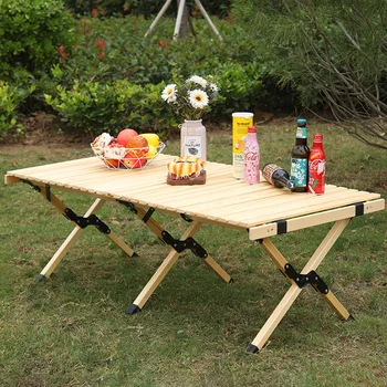 Портативный складной деревянный столик для приготовления яичных рулетов для кемпинга, пикника и барбекю 테블 캠핑테블 캠핑테블블
